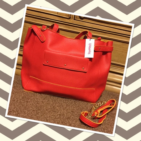 JustFab Handbags - Orange Sunset tote